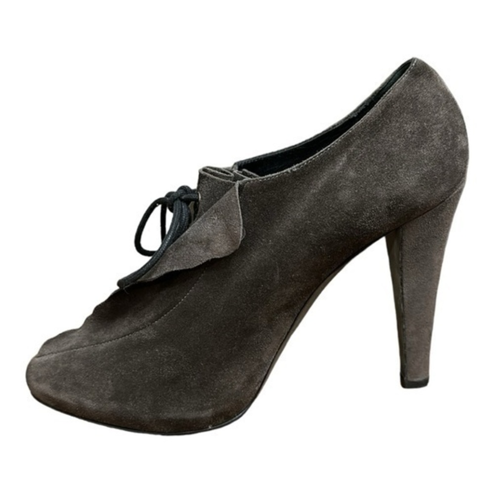 Guiseppe Zanotti Thakoon Pewter Suede Ankle  Heeled Booties size 40.5